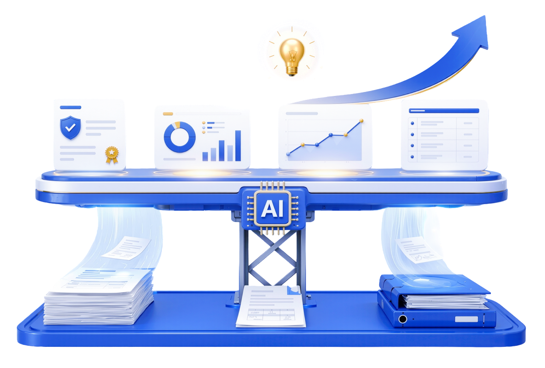 AI-powered document processing illustration