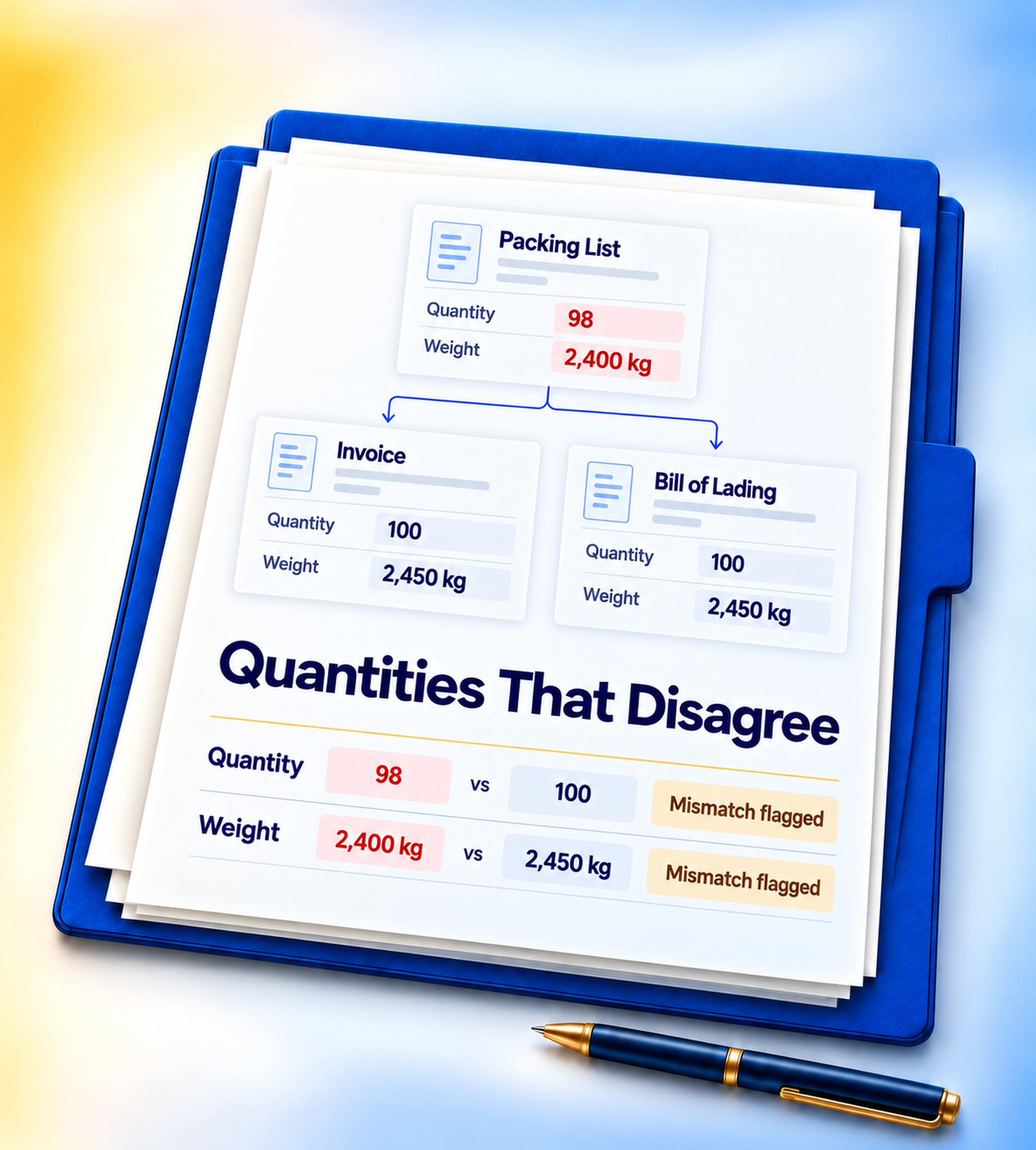 Quantities That Disagree check